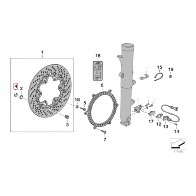 Brake disc bobbin circlip NEW 34112310089