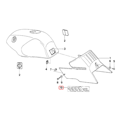 Sticker for tank cover K1 NEW 51142309049 / 51142309050