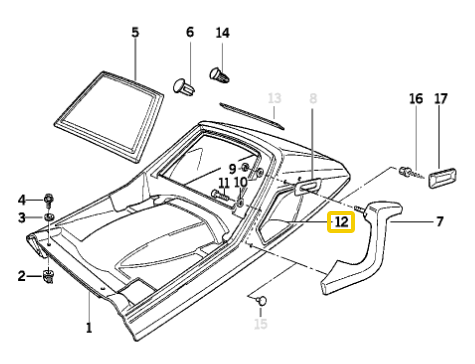 Left handle shield USED 52531455119