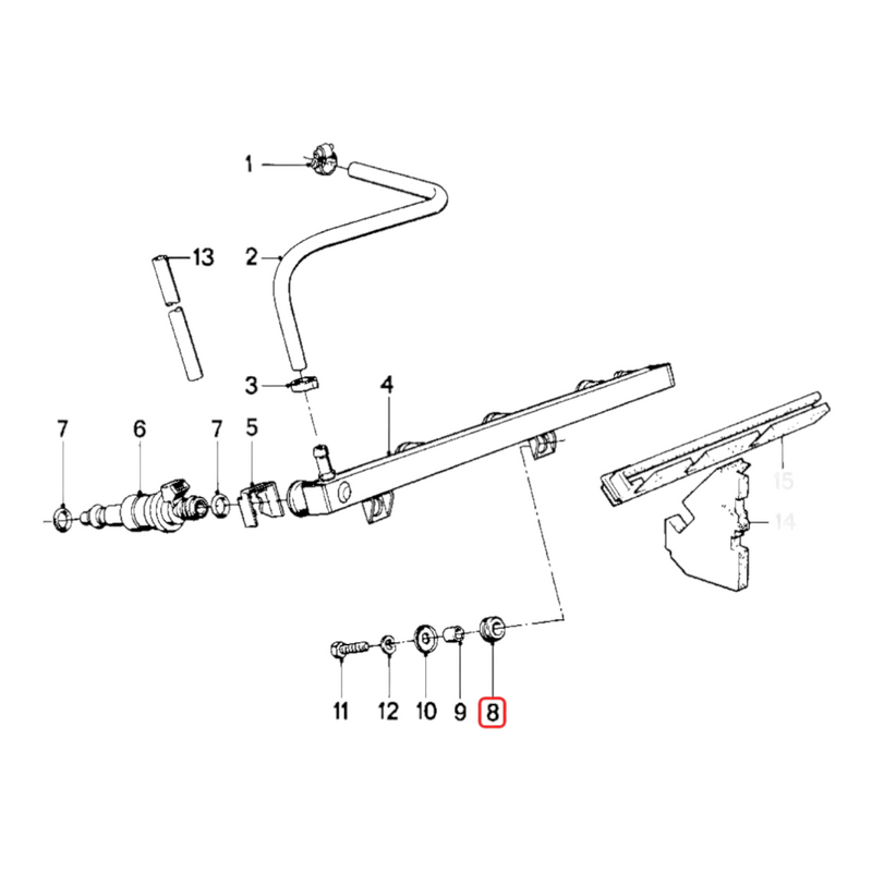 Fuel rail grommet NEW 13531460417