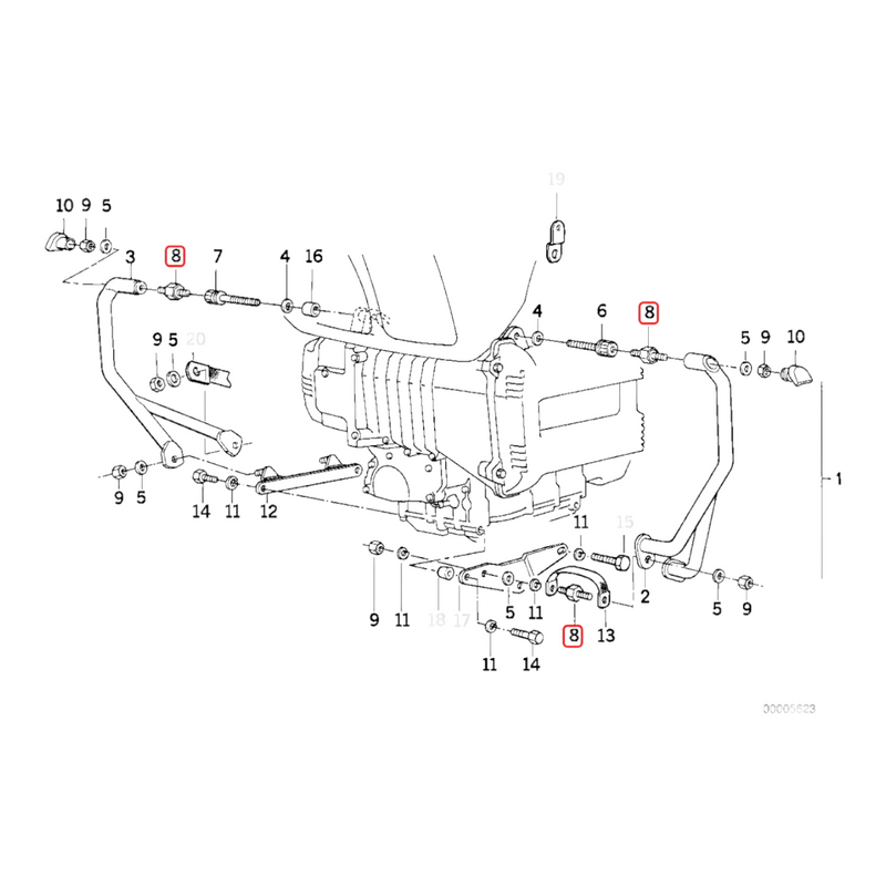 Crash bar rubber mount NEW 46712303070