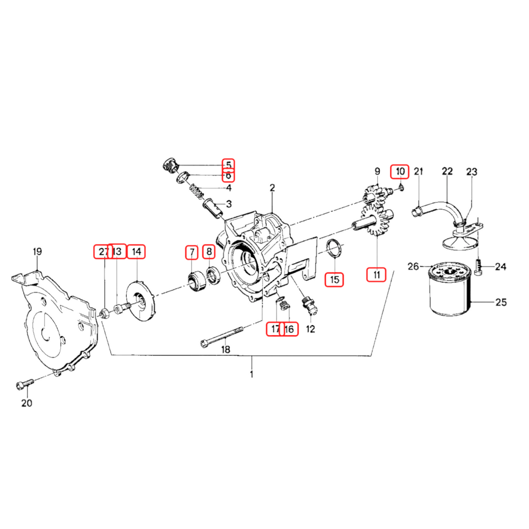 Repair Kit XL for 32T Oil / Water Pump BMW K1 K75 K100 K1100 NEW – K Parts  Holland