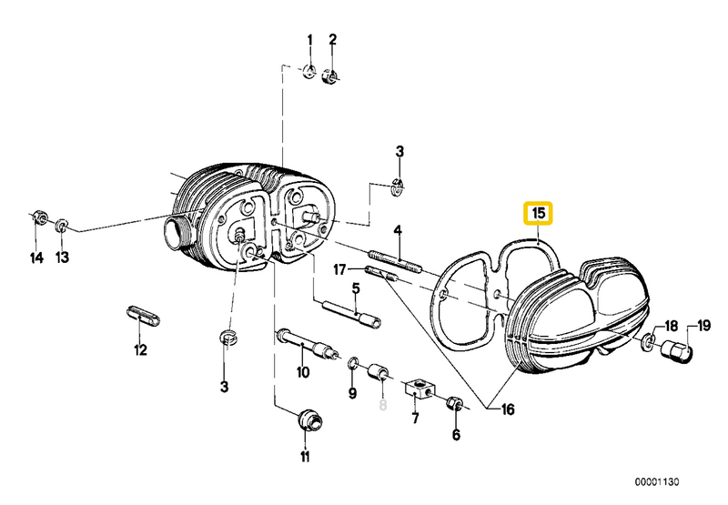 Rocker cover gasket NEW 11121338426