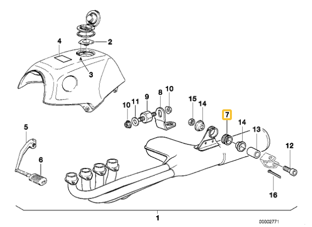 Exhaust mounting grommet NEW 18211461922