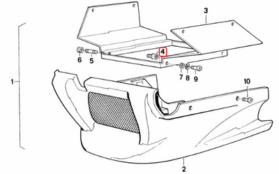 Belly pan rubber mount BMW K100 NEW 71602303838