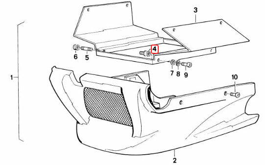 Belly pan rubber mount BMW K100 NEW 71602303838