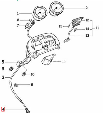 Speedometer cable rubber cover BMW R24 R25 R26 R27 R45 R50 R51 R60 R65 R67 R68 R69 R75 R80 R90 R100 NEW 61138080160