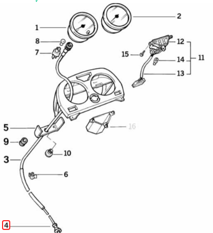 Speedometer cable rubber cover BMW R24 R25 R26 R27 R45 R50 R51 R60 R65 R67 R68 R69 R75 R80 R90 R100 NEW 61138080160
