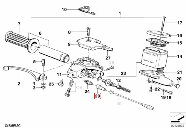 Front brake light switch cover BMW R45 R65 R80 R100 NEW 61311244071