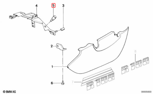 Support rubber BMW R45 R65 R80 R90 R100 R850 R1100 NEW 52531232904