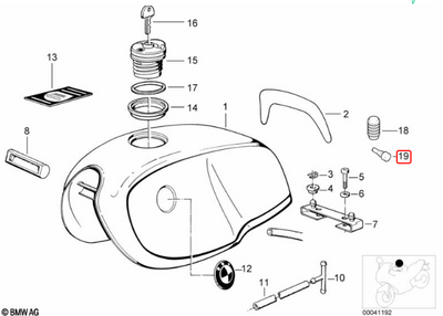 Support rubber BMW R45 R65 R80 R90 R100 R850 R1100 NEW 52531232904