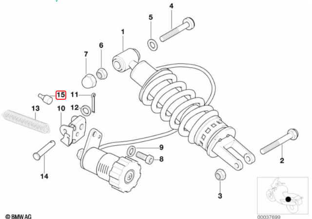 Support rubber BMW R45 R65 R80 R90 R100 R850 R1100 NEW 52531232904