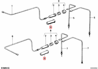 Cable junction box protection boot BMW R45 R65 R80 R100 NEW 32732301342