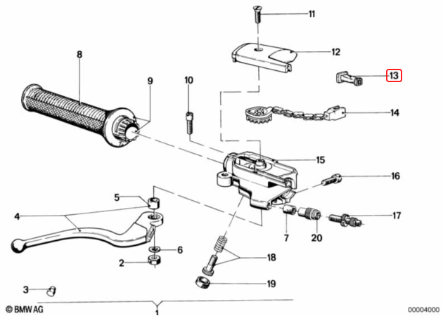 Throttle cable rubber sleeve BMW R50 R60 R65 R75 R80 R90 R100 NEW 32731230037