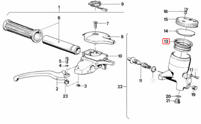 Front brake fluid reservoir diaphragm BMW R45 R65 NEW 32721238387