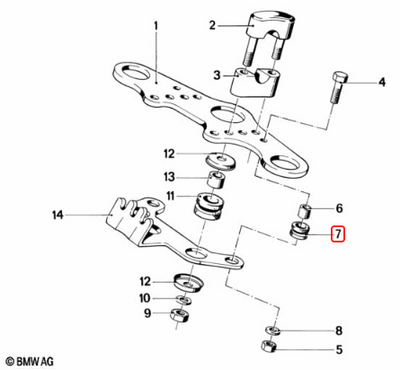 Rubber mount grommet BMW K-R-F-G-S-M NEW 62217670749