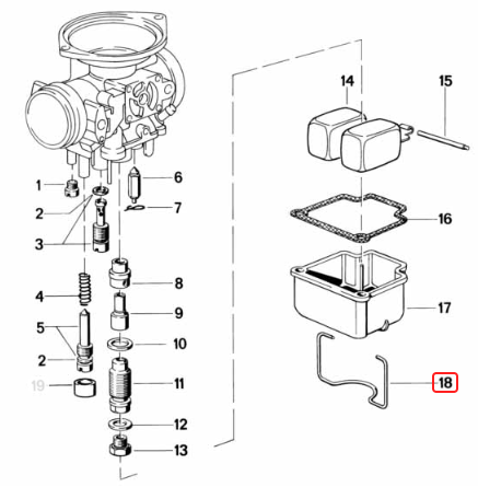 Float bowl retaining clip BMW R45 R50 R60 R65 R75 R80 R90 R100 NEW 13111254765