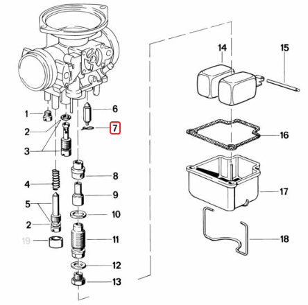 Float needle retaining clip BMW R45 R65 R75 R80 R100 NEW 13111335320