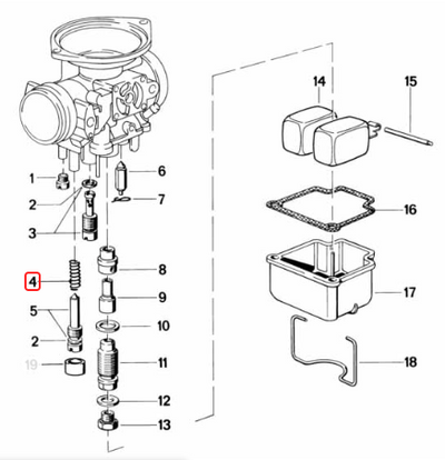 Mixture screw spring BMW R45 R65 R75 R80 R90 R100 NEW 13111254736