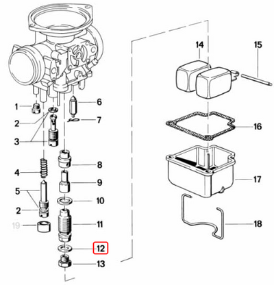 Main jet washer BMW R45 R65 R75 R80 R90 R100 NEW 13111254732