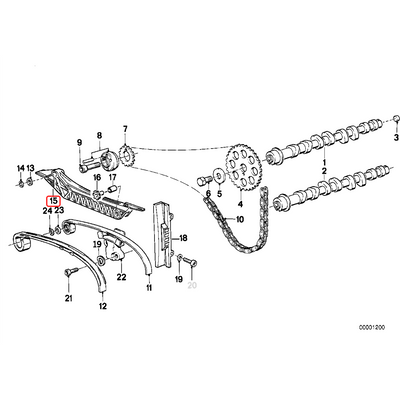 Timing chain plastic tensioner rail 11311461435