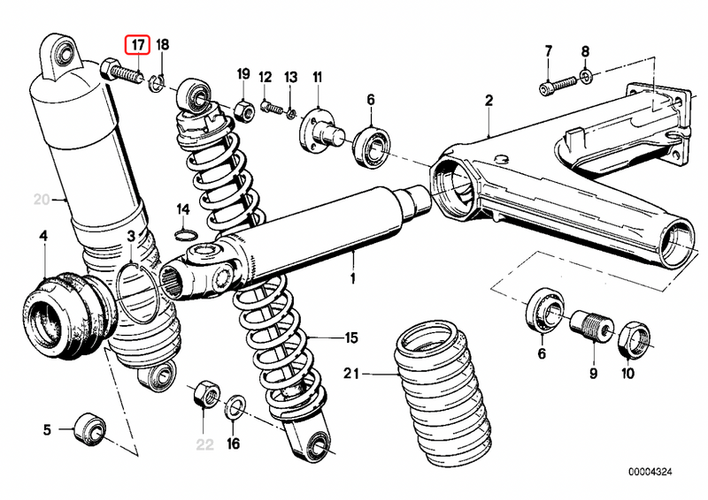 shock absorber mounting bolt 07119900587